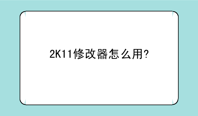 2K11修改器怎么用?