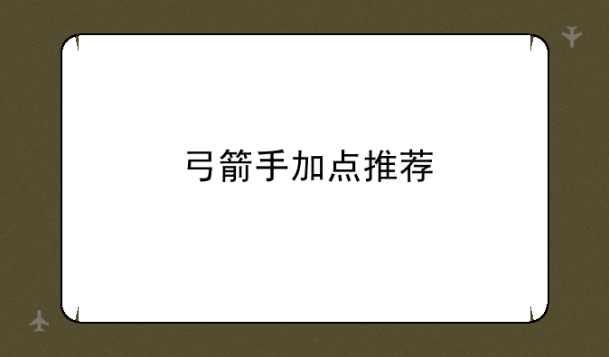 弓箭手加点推荐