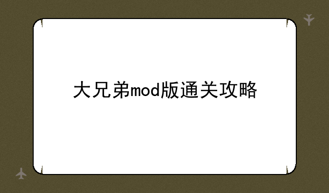 大兄弟mod版通关攻略