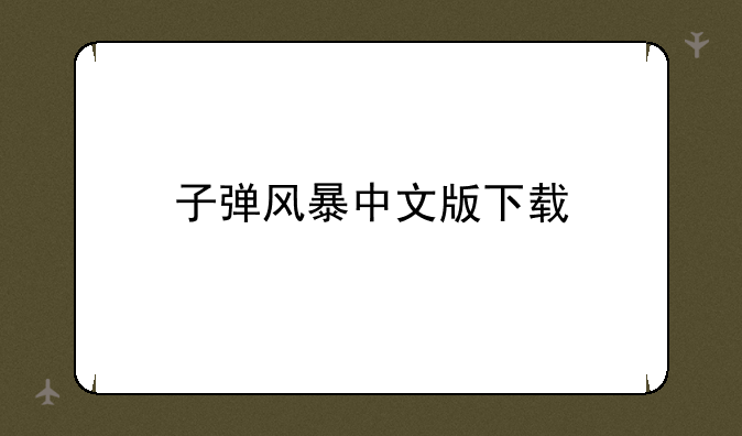 子弹风暴中文版下载