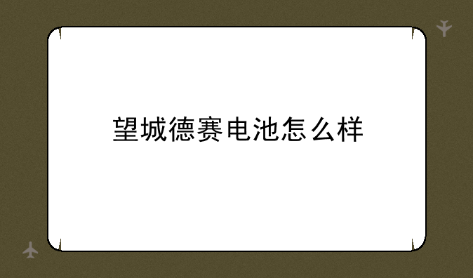 望城德赛电池怎么样
