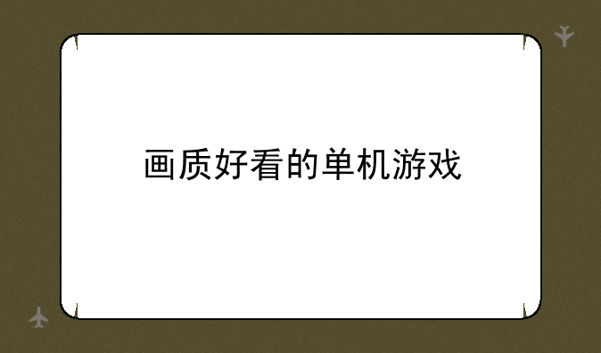画质好看的单机游戏