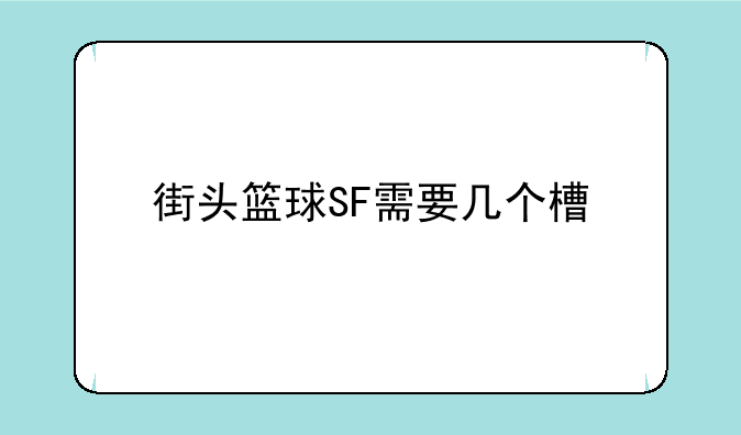 街头篮球SF需要几个槽