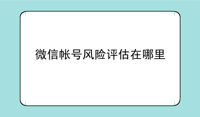微信帐号风险评估在哪里