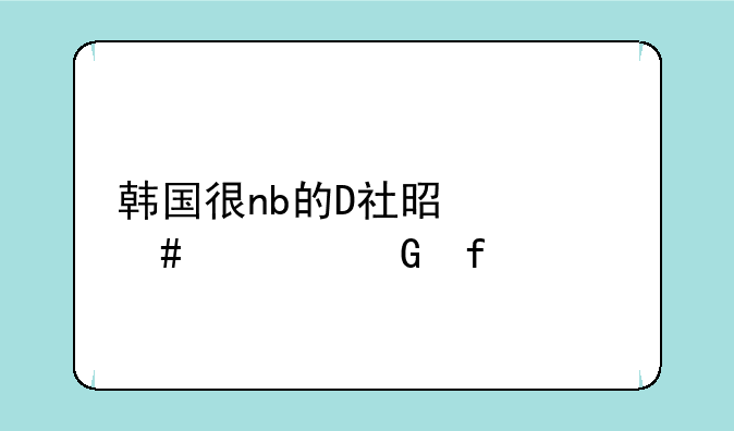 韩国很nb的D社是什么求科普