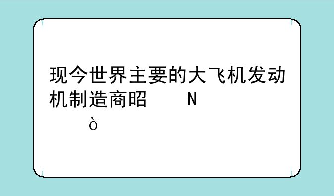 现今世界主要的大飞机发动机制造商是哪几个？