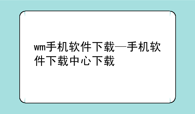 wm手机软件下载—手机软件下载中心下载